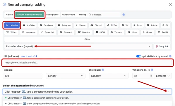 LinkedIn: buy reposts - 4