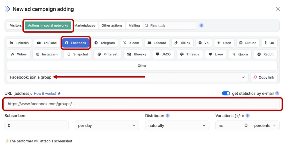 Facebook: boosting followers - 2