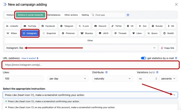 Instagram: likes boost - 3