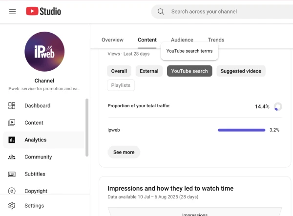 YouTube: boosting channel subscribers (from search) - 2