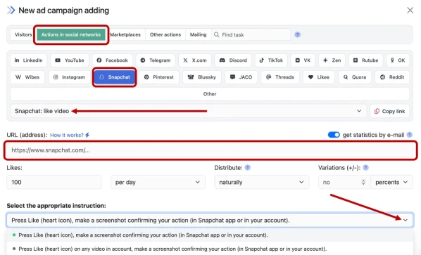 Snapchat: boosting likes on videos - 3