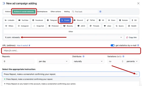 X.com: buy retweets - 2