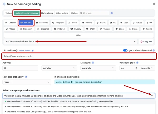 Complex tasks on YouTube - 2