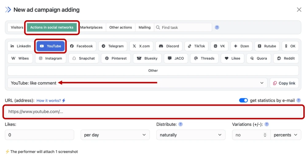YouTube: buy likes for comments - 2